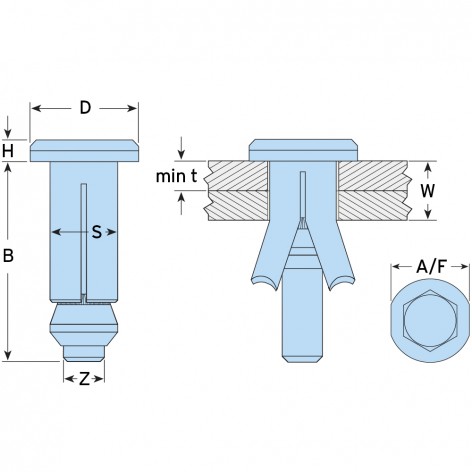 Hollo-Bolt LINDAPTER® Tipo HB Testa della vite svasata M16 Misura 2 Acciaio inox