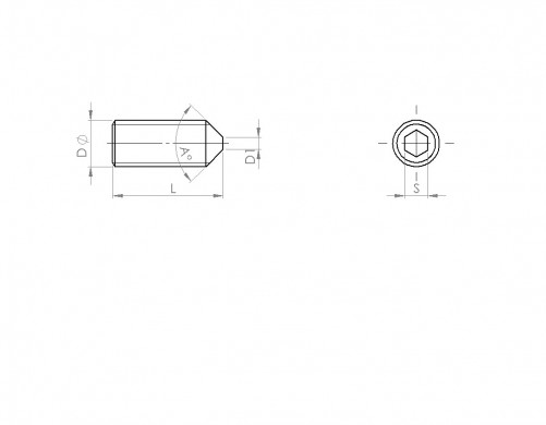 Vite a testa esagonale DIN 914 M8 X 1,25 X 40mm Acciaio inox A4