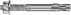 Perno di ancoraggio B-ring 8mm X 10mm X 75mm in acciaio inox A4