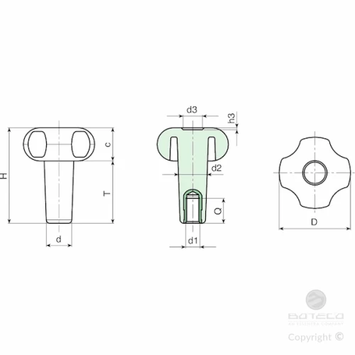 BOUTON 4 LOBES EPAULE LONG A INSERT REF G734-30T25M06