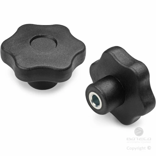 BOUTON A 6 LOBES AVEC DOUILLE TROU LISSE DIAM 60                SVT PLAN F176-60D80