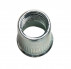 Dado a crimpare, testa cilindrica ridotta, zigrinato per M10, spessore da crimpare da 0,8 a 3,5 mm, acciaio zincato bianco