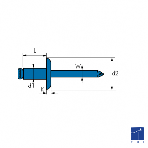 TP RIVETTO CIECO Ø 4,8 X 12 ALU/AC 6-8 RIF -01010004812 BRALO ©