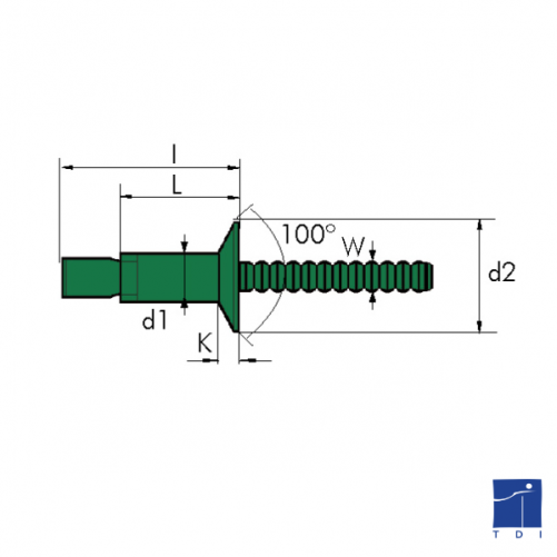 RIVETTO PER STRUTTURA TP Ø 6,5 X 20 ACCIAIO INOX/ACCIAIO INOX RIFERIMENTO G1826006520