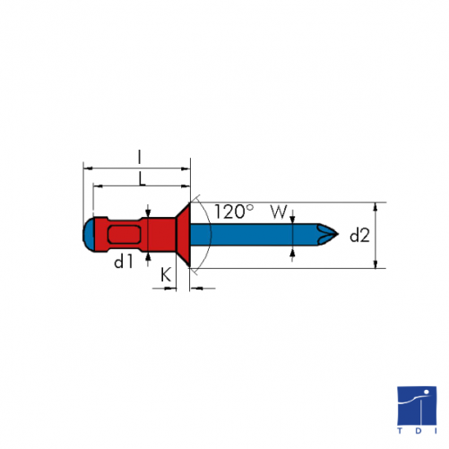 TF120° RIVETTO MULTIGRIP Ø 3,2 X 9,5 ALU/AC RIF BRALO 01090003209