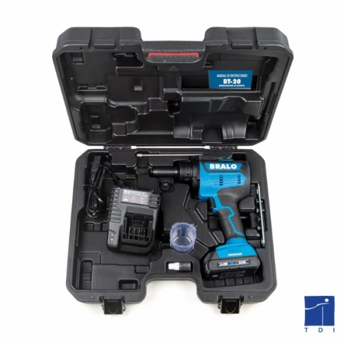 Rivettatrice portatile professionale con batteria LI-ION 4,0 Ah BRALO ©