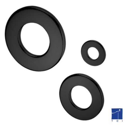 Rondella piatta_ serie grande 'L' NFE 25513 12mm acciaio 100HV zinco nichel nero rinforzato