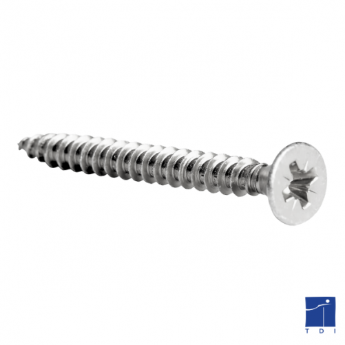 Viti per legno a testa svasata Pozidrive completamente filettate 4 x 50 mm in acciaio inox A2