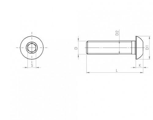 Vite a testa esagonale ISO 7380 M10 X 1,50 X 30 mm in acciaio inox A2