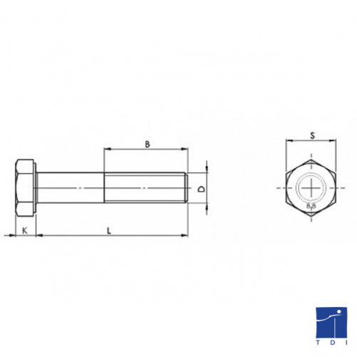 Vite a testa esagonale completamente filettata ISO 4017 M4 X 0,70 X 10mm cl.8.8 zincata écotri®