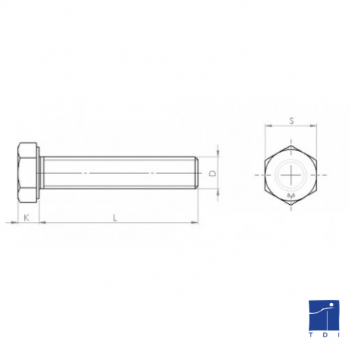 Vite a testa esagonale completamente filettata DIN 933 M10 X 1,50 X 16mm cl.10.9 zincata Ecotri®