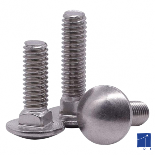 Viti a testa quadrata DIN 603 M8 X 1,25 X 100 mm Acciaio inox A2