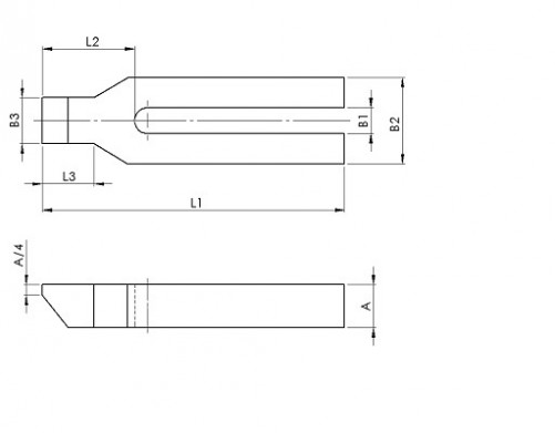 Morsetto per forcella con naso n°6315GN 14mm X 160mm in acciaio