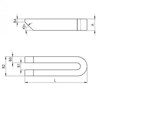 Morsetto a forcella singolo DIN 6315B 18 mm X 250 mm in acciaio