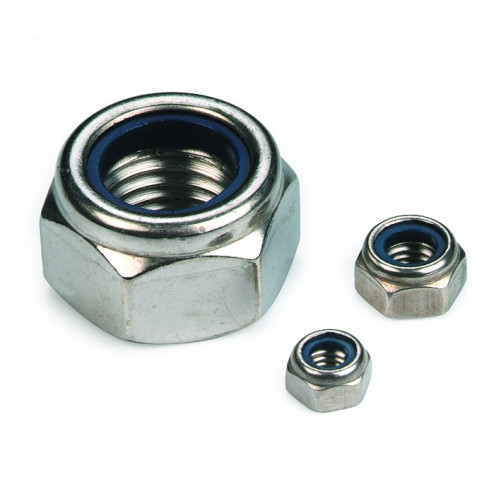 Dado di sicurezza con collare in plastica DIN 985 M10 X 1,50 acciaio inox A2