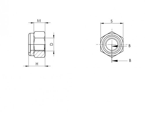 Dado di sicurezza con collare in plastica DIN 985 M10 X 1,50 acciaio inox A2