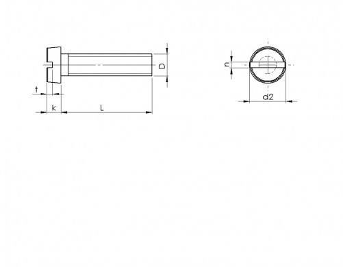 Viti a testa cilindrica con intaglio DIN 85 M4 X 0,70 X 6 mm in acciaio inox A2
