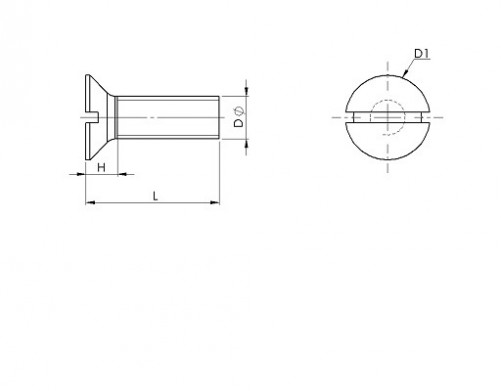 Viti metalliche a testa svasata con intaglio DIN 963 M5 X 0,80 X 12 mm Acciaio inox A2