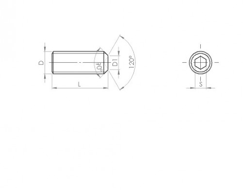 Vite a testa esagonale DIN 916 M3 X 0,50 X 4 mm Acciaio inox A2
