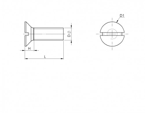 Viti metalliche a testa svasata con intaglio DIN 963 M5 X 0,80 X 50 mm Acciaio inox A4