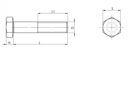 Vite a testa esagonale parzialmente filettata DIN 931 M16 X 2,00 X 160 mm Acciaio inox A4-70