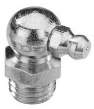 Ingrassatore idraulico a 90° DIN 71412 M8 X 1,25 acciaio 303 + sfera acciaio 301