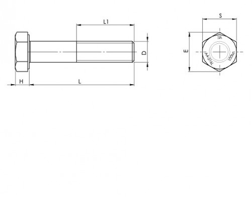 Vite a testa esagonale parzialmente filettata ISO 4014 M10 X 1,50 X 60mm Acciaio inox BUMAX 109® 316L100
