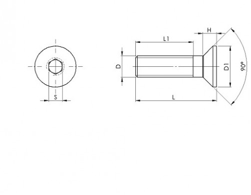 ISO 10642 M8 X 1,25 X 25/25mm acciaio inox 316L80 BUMAX 88® vite a testa svasata con esagono incassato