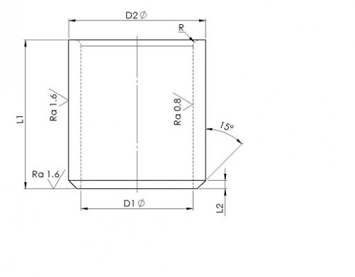 Serie lunga di bussole senza flangia DIN 179 8 mm in acciaio