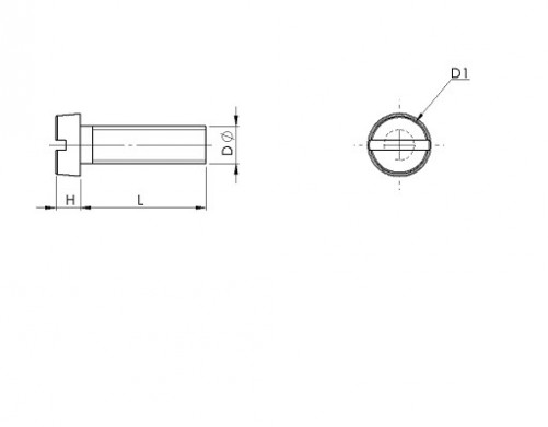 Viti metalliche a testa cilindrica con intaglio DIN 84 M4 X 0,70 X 35 mm in ottone