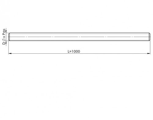 Asta filettata DIN 975 M6 X 1,00X 1000mm nylon