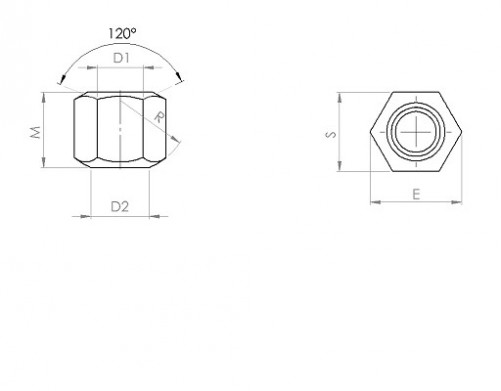 Dado alto DIN 6330B M16 X 200 acciaio cl.10