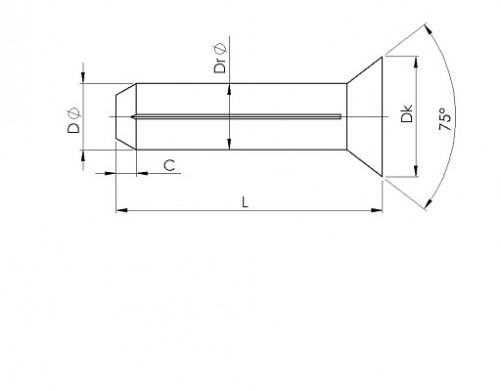 Punta svasata incassata ISO 8747 2mm X 8mm acciaio dolce XC10