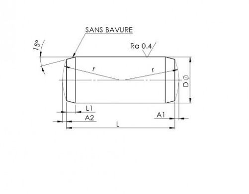 Perno cilindrico temprato e rettificato DIN 6325 4mm X 20mm in acciaio