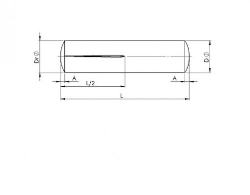 Perno scanalato progressivo invertito a metà strada ISO 8741 6 mm X 12 mm acciaio S250