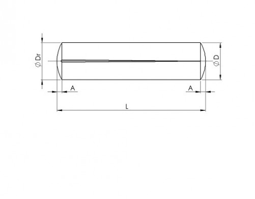 Perno scanalato con una scanalatura progressiva su tutta la lunghezza (knock-out) ISO 8744 6mm X 40mm acciaio S250