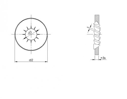 Rondella con denti interni sovrapposti «&nbsp;forma concava&nbsp;» NFE 25512 5mm acciaio zincato, bianco EVENTAIL®.