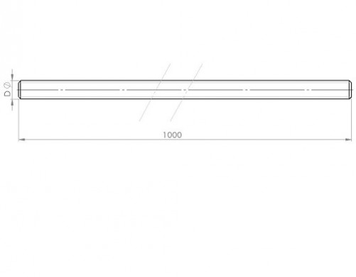 Asta filettata DIN 975 M7 X 1,00 1000mm Cl.8.8 grezzo