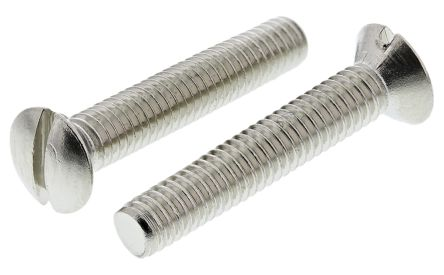 Viti a testa svasata ovale con intaglio DIN 964 M3 X 0,50 X 10 mm in acciaio inox A2
