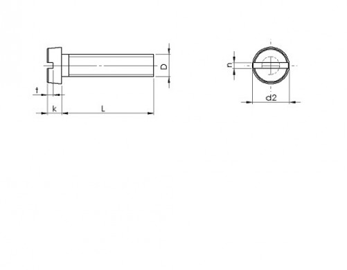 Viti a testa cilindrica con intaglio DIN 84 M4 X 0,70 X 16 mm in acciaio zincato bianco