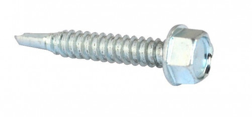 Vite per lamiera autoperforante a testa esagonale DIN 7504K M3,5 X 19 mm acciaio cementato, zincato bianco