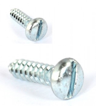 Vite autofilettante a testa cilindrica con intaglio e punta DIN 7971C M3.9 x n°7 x 19 mm in acciaio zincato bianco