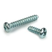 Vite autofilettante per plastica, testa bombata N°2 X 28 filetti X 16 mm, acciaio zincato cerato bianco