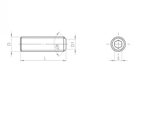 Vite a testa cilindrica esagonale DIN 913 M3 X 50 X 6mm cl.45H