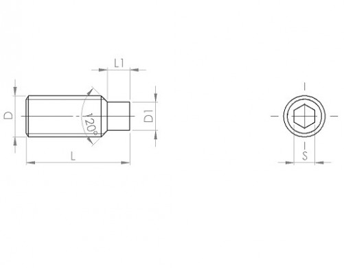Vite a testa cilindrica con esagono incassato DIN 915 M16 X 2,00 X 25mm cl.45H