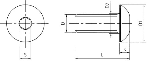 Vite a testa esagonale ISO 7380 M5 X 0,80 X 25mm cl.10.9