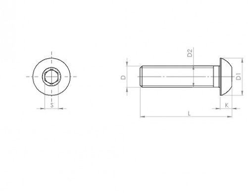 Vite a testa esagonale ISO 7380 M3 X 0.50 X 6mm cl.10.9 zincata bianca