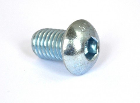 Vite a testa esagonale ISO 7380 M3 X 0.50 X 6mm cl.10.9 zincata bianca