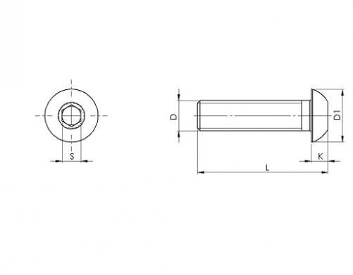 Vite a testa esagonale ISO 7380 M8 X 1,25 X 25mm cl.10.9 zinco nichel nero rinforzato