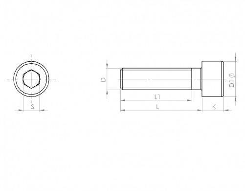 Vite a testa esagonale DIN 912 M5 X 0,80 X 16mm cl.10.9